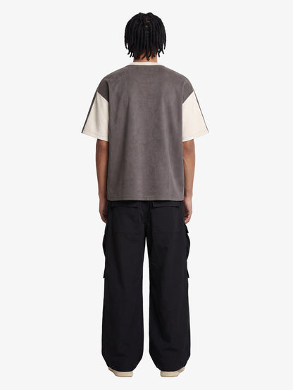 Jersey Deconstructed Contrast Color Stitching Print T-shirt - 2407 