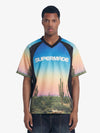 Desert Sunset Cactus All-Over Print V-Neck Jersey T-Shirt 