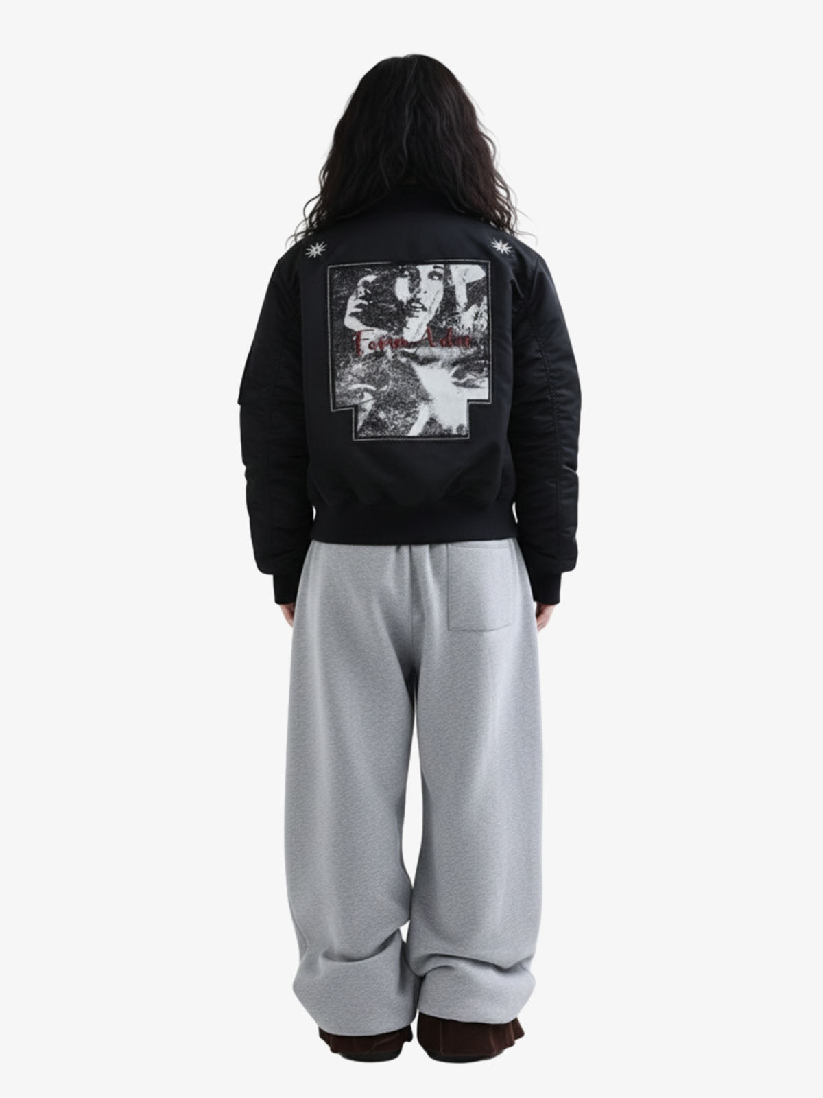 Vintage Graphic Star Embroidered Bomber Jacket