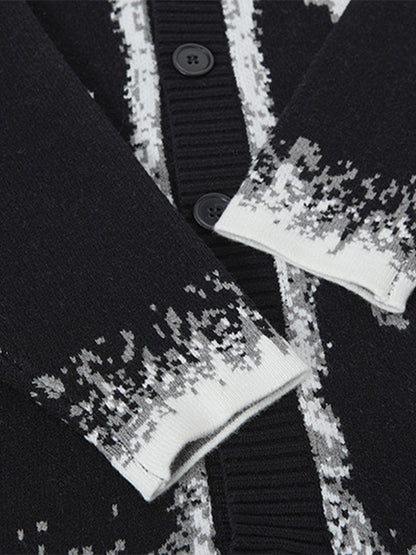 Retro Butterfly Gradient Knit Cardigan Sweater 