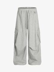Wrinkled Detail Multi-Pocket Cargo Sweatpants 
