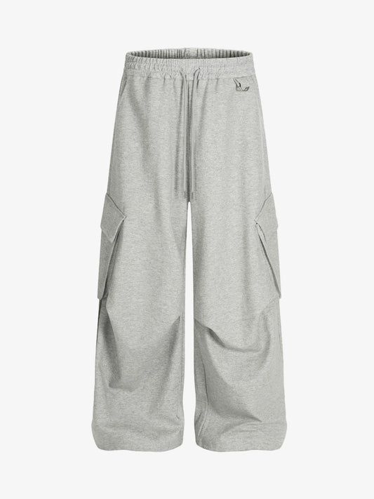 Wrinkled Detail Multi-Pocket Cargo Sweatpants