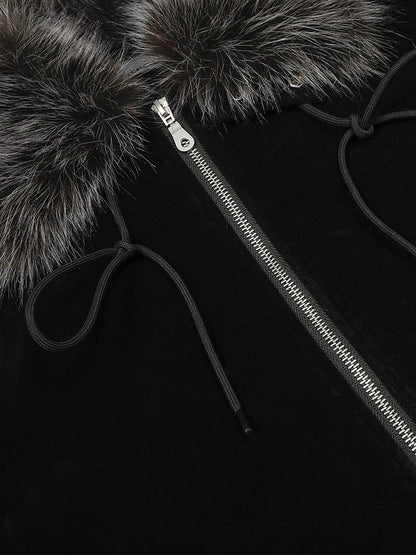 Winter Essential Faux Fur Trimmed Jacket with Adjustable Drawstrings 