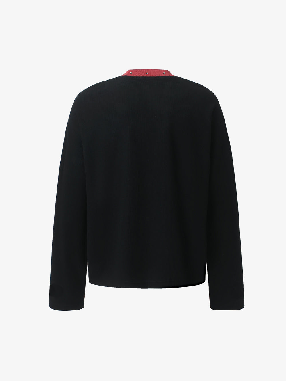 Dark Color-Blocked Print Long-Sleeve T-Shirt