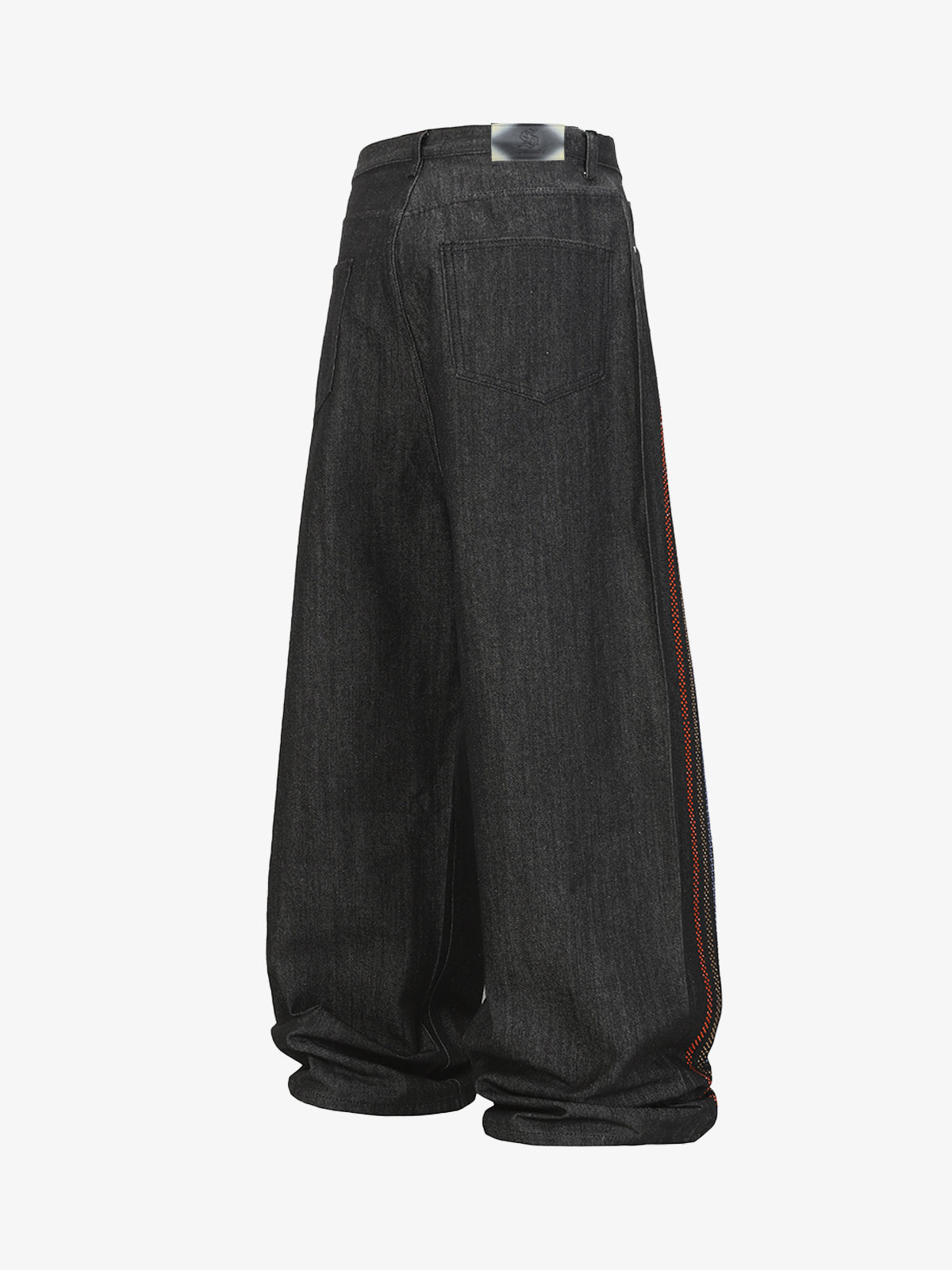 Stylish Wide-Leg Denim Pants with Rainbow Dot Embroidery for Women 