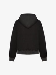 Distressed Napoleon Studded Boxy Zip-Up Hoodie