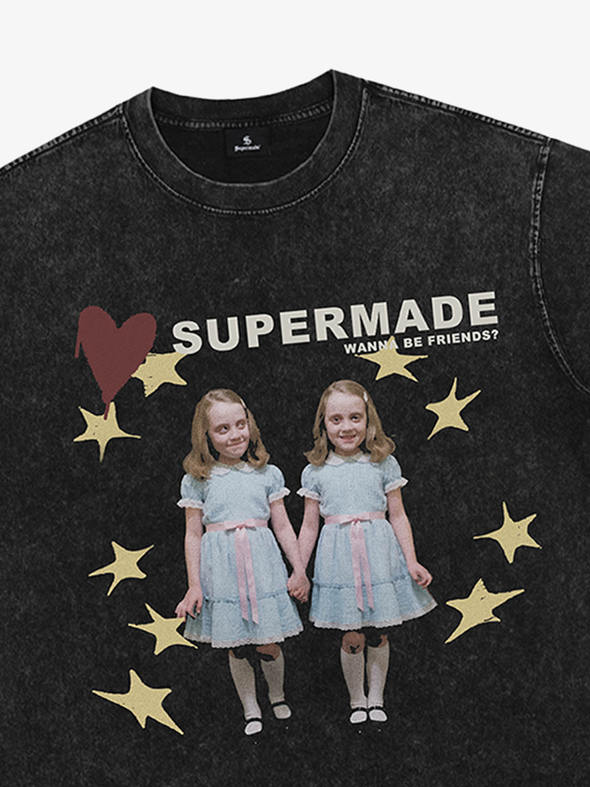 Washed Distressed Twin‑Graphic Tee
