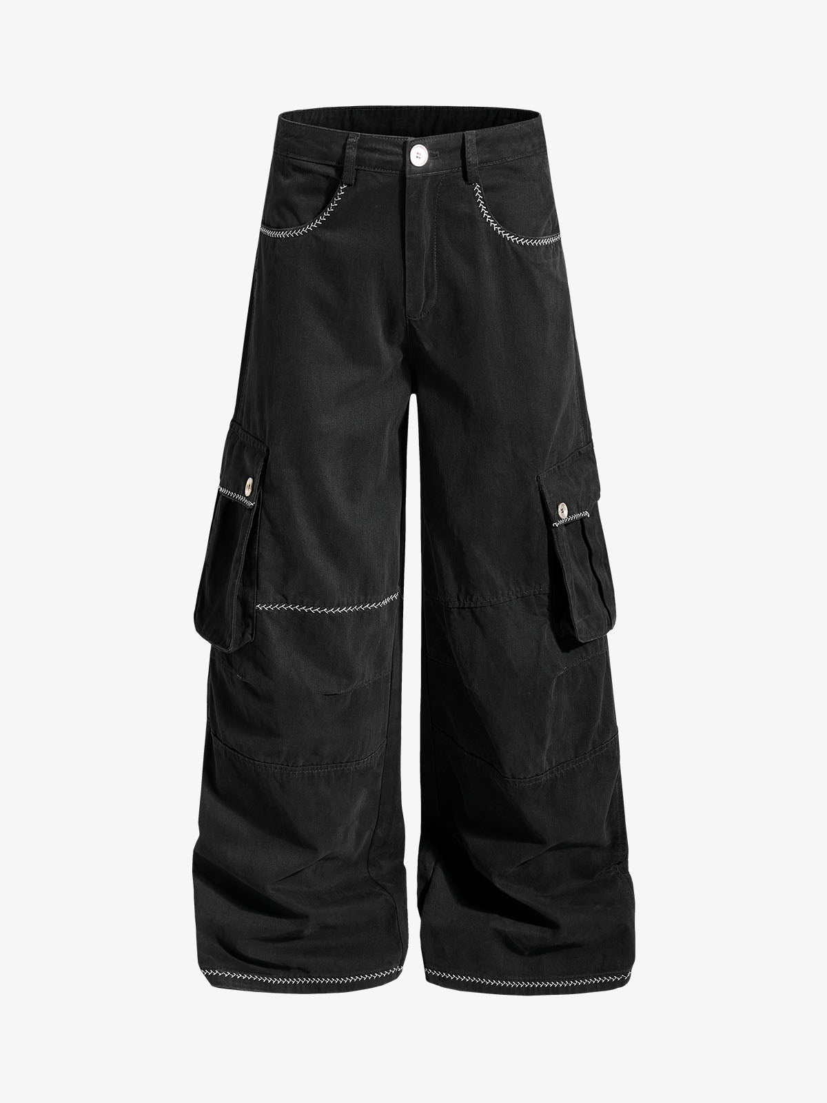 Multi-Pocket Wide-Leg Cargo Pants 