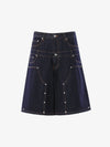 Studded Double-Waist Wide-Leg Jorts