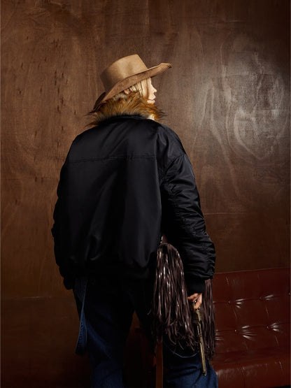 Winter-Ready Corduroy Jacket with Faux Fur Trim for Men 