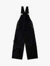 Pleated Knee Cargo Denim Overalls 