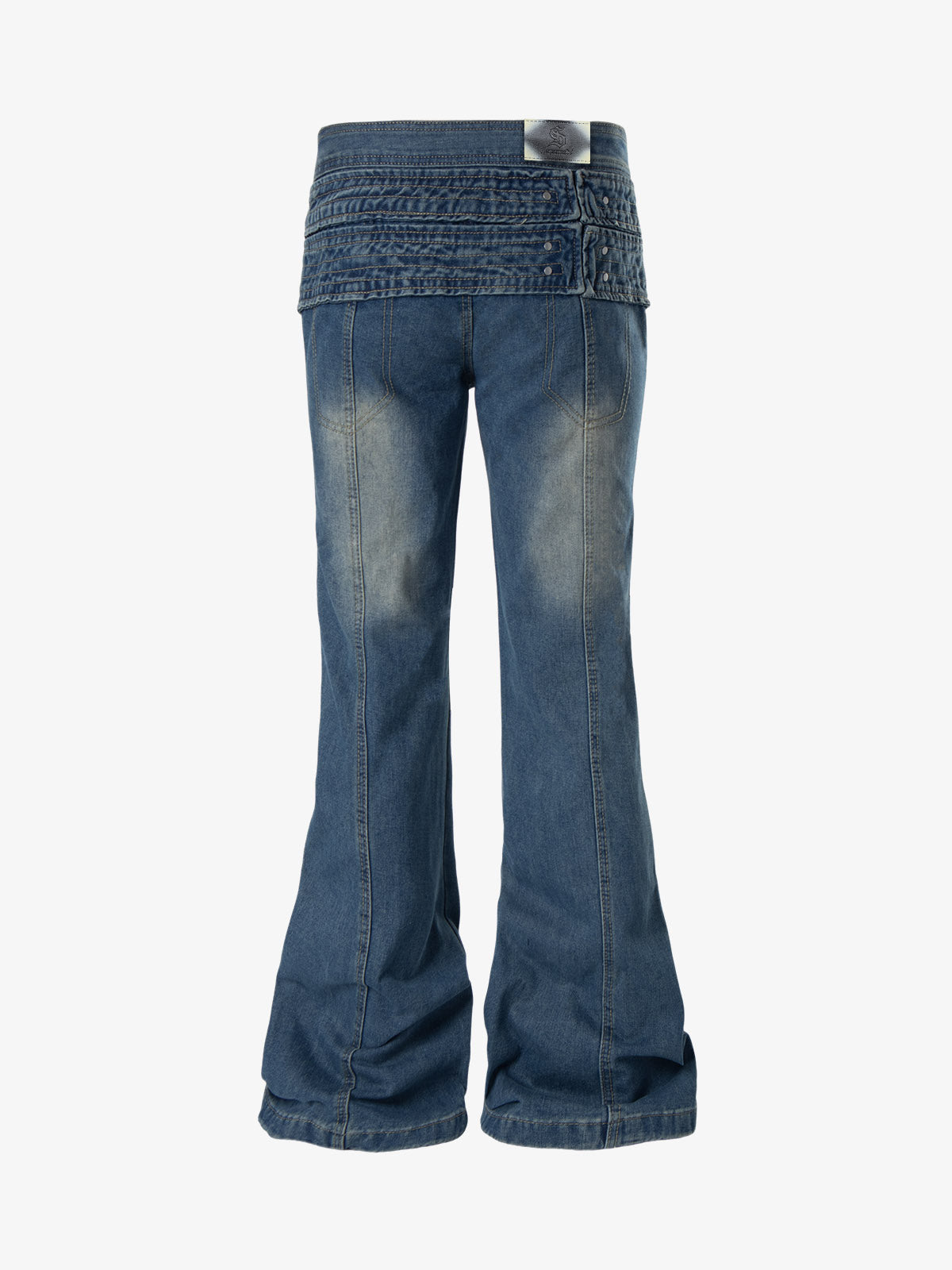 Low Rise Multi-Zip Bootcut Jeans