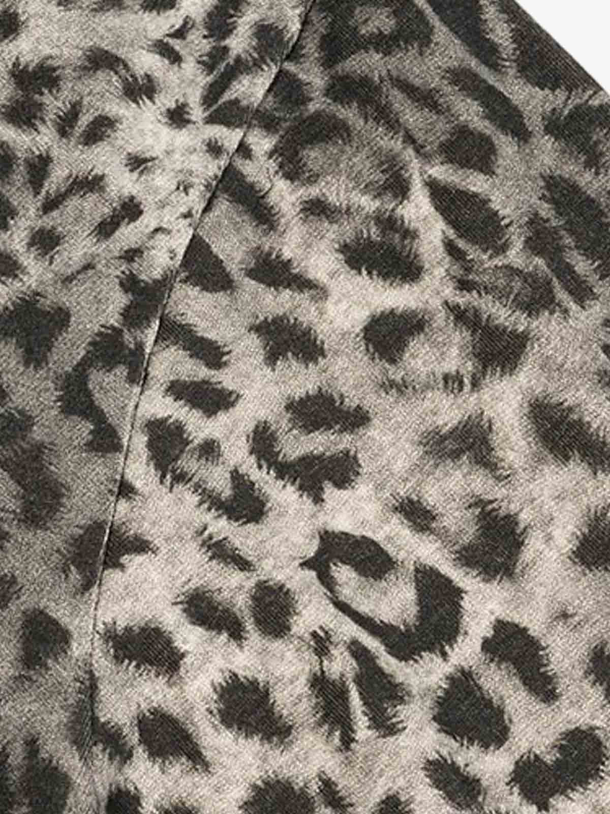 210G Cotton Leopard Print Oversized T-Shirt for Men Fashion Streetwear 