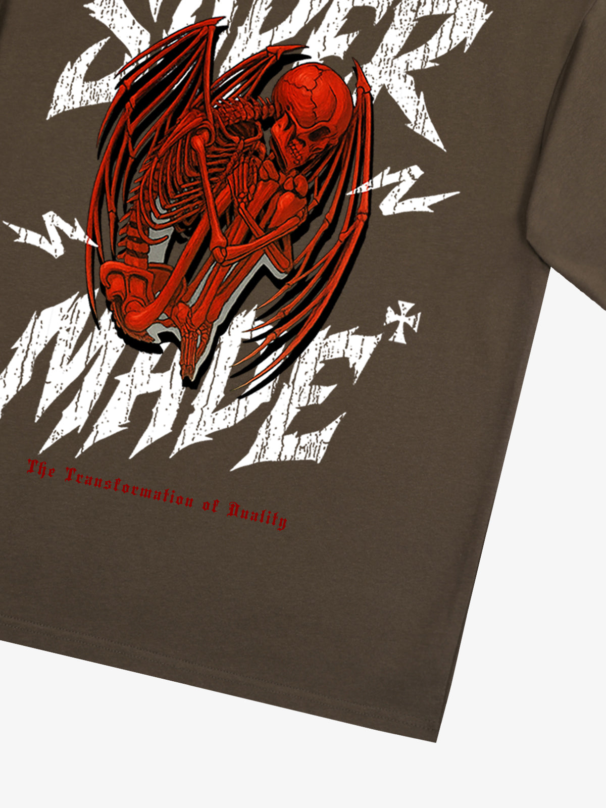 Street Angel and Devil Hatching Pattern T-shirt 