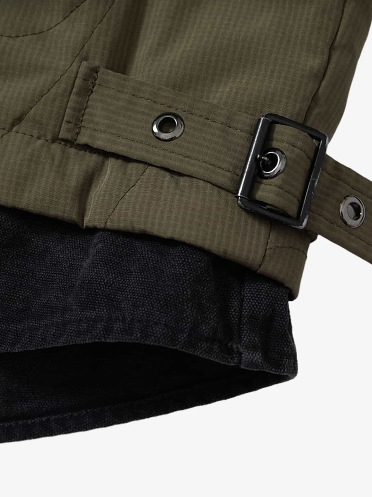 Camouflage Print Quilted Jacket with Detachable Hood for Men 