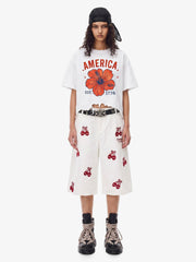 Acid Wash Ripped Floral T-Shirt 