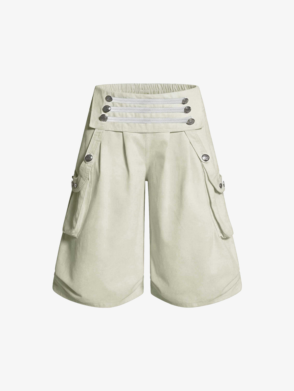 Pantaloncini cargo militari a gamba larga