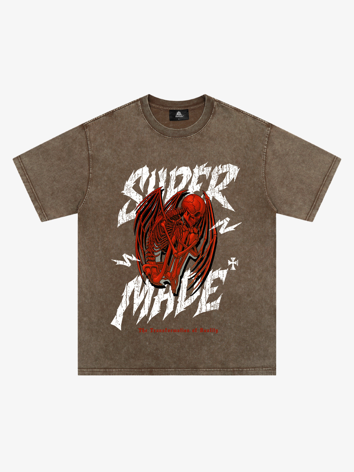Street Angel and Devil Hatching Pattern T-shirt 