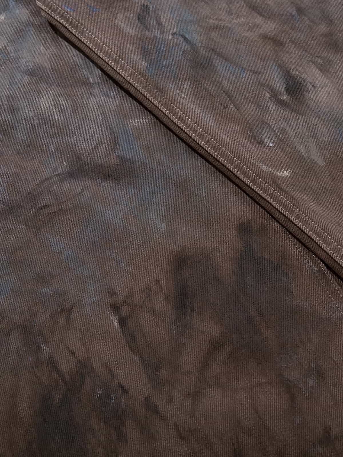 Retro Graffiti Painted Distressed Wide-Leg Jeans 