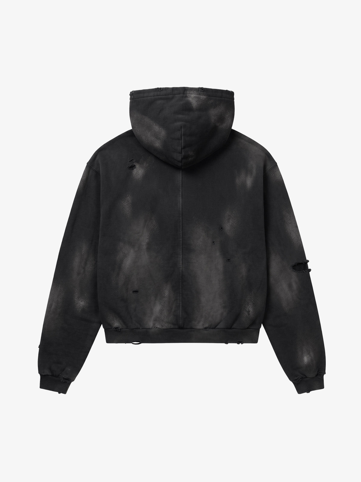 Rhinestone Graphic Garment-Washed Hoodie
