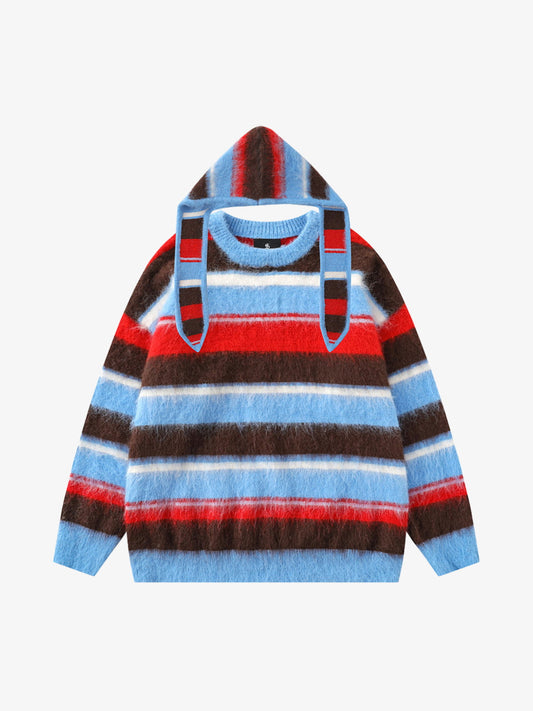 Striped Crew Neck Sweater for Women - Stylish and Cozy Winter Knitwear 