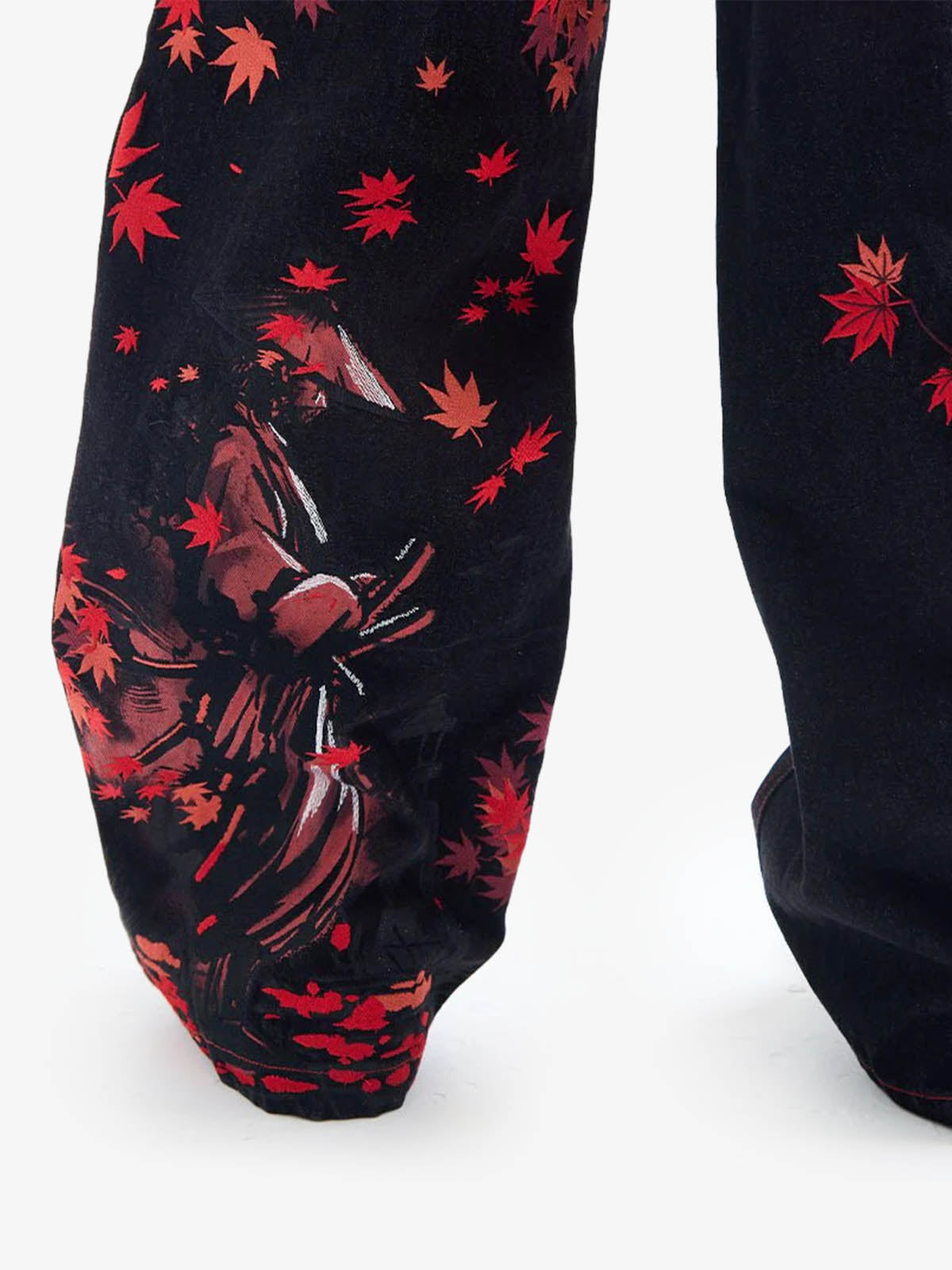 American Retro Red Maple Leaf Heavy-duty Jeans