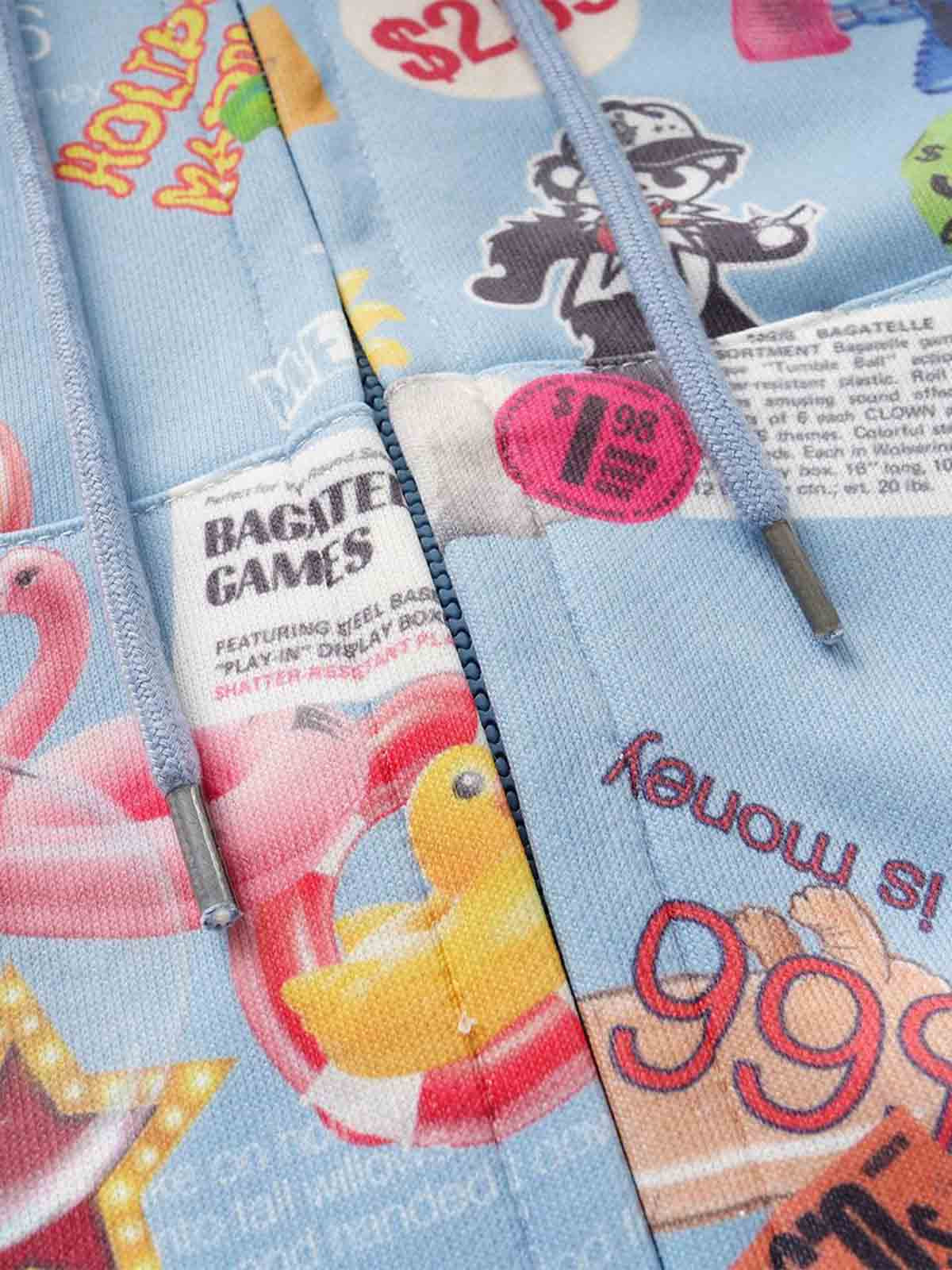 Retro Toy Collage Graphic Oversized Zip Hoodie
