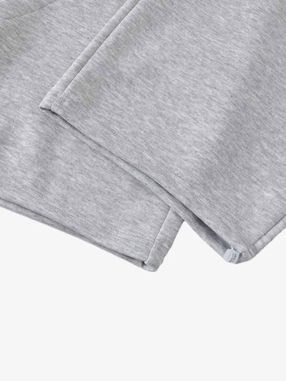 Layered Double-Waistband Wide-Leg Sweatpants 
