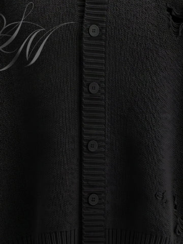 Evil Dragon Print Knit Cardigan