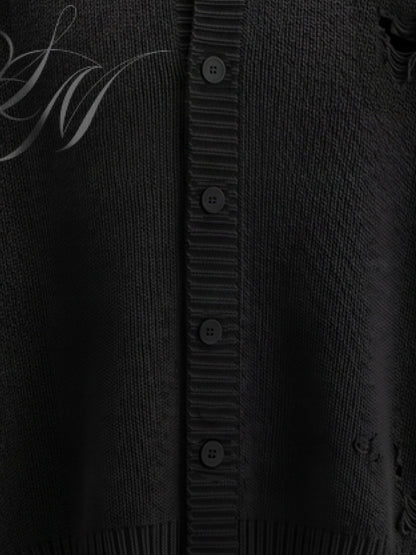 Evil Dragon Print Knit Cardigan