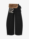 Faux Fur Waist Baggy Sweatpants
