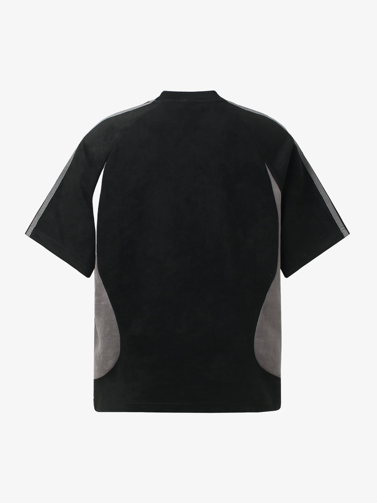 Cotton Blend Oversized Sport T-Shirt with Contrast Panels and Logo Print 
