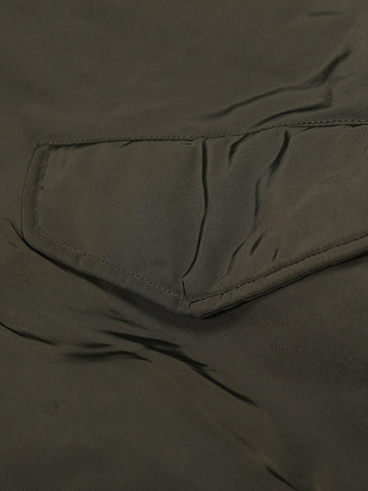 Thesupermade American Street Zipper Design Mountain Carved Fur Collar Quilted Cotton Jacket 