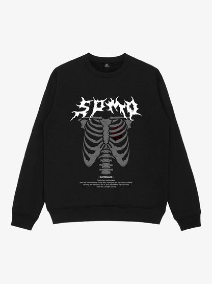 Gothic Skeleton Graphic Sweatshirt for Men - Perfect for Casual Wear and Festive Occasions 