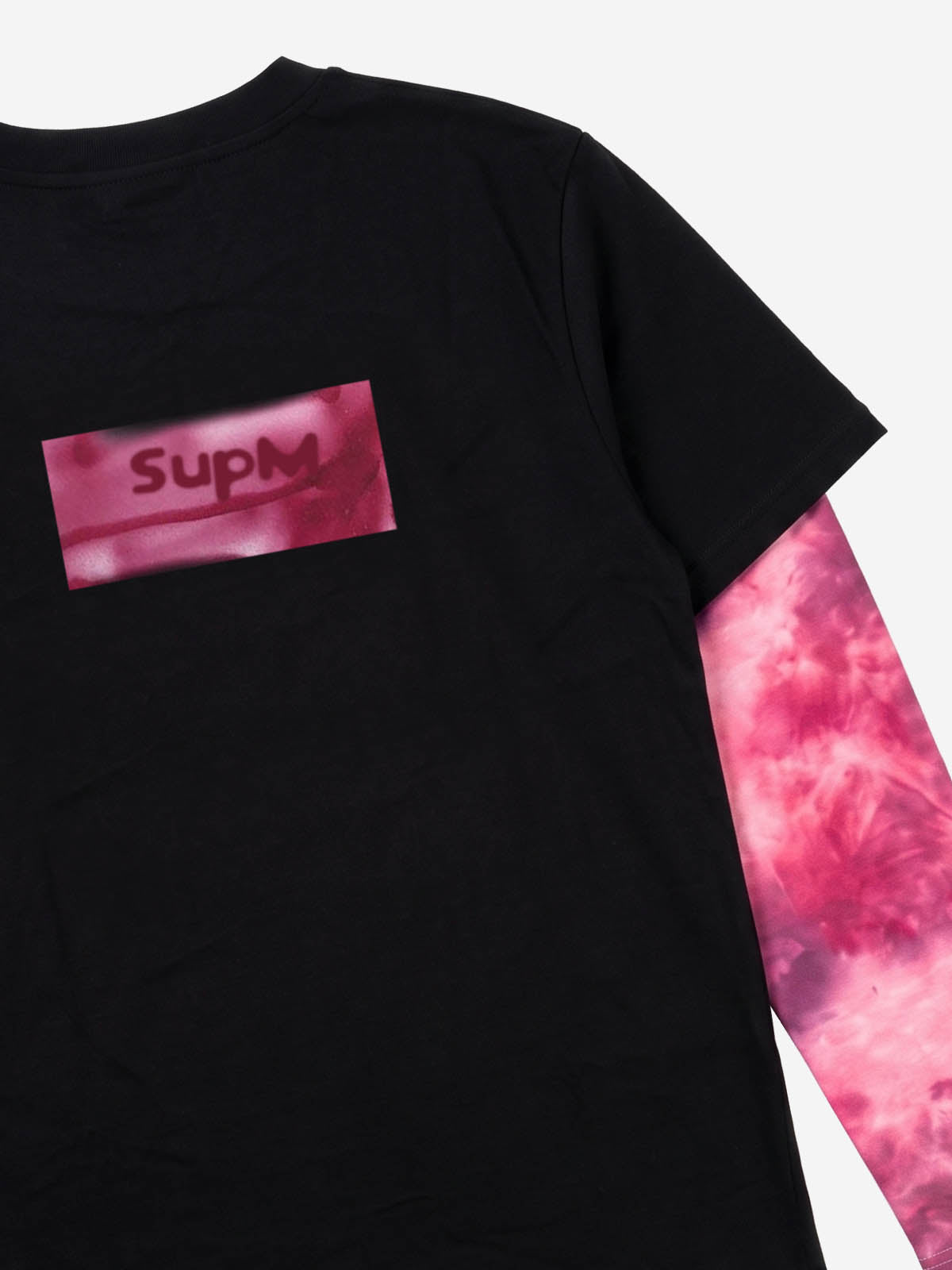 Anti-War Graphic Color Block Layered Long Sleeve Tee