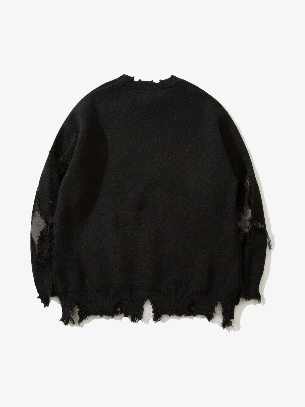 Distressed Skull Jacquard Sweater