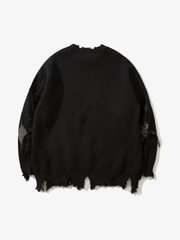 Distressed Skull Jacquard Sweater