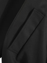 Faux-Fur Collar Zip Bomber Coat