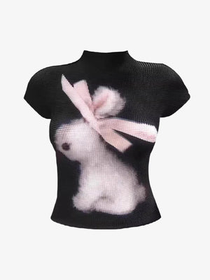 Graphic Waffle Stand-Collar Vests