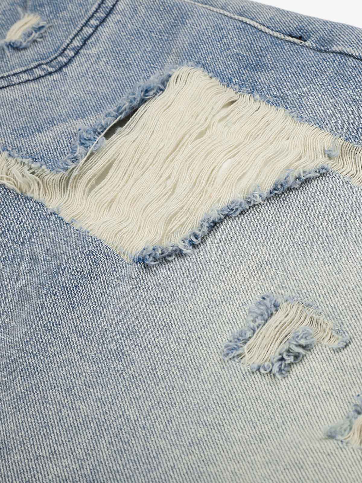 Streetwear 3/4 Length Distressed Jorts