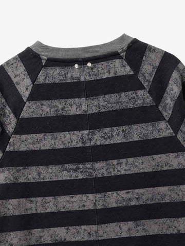 Striped Embroidered Oversized Long Sleeve Tee