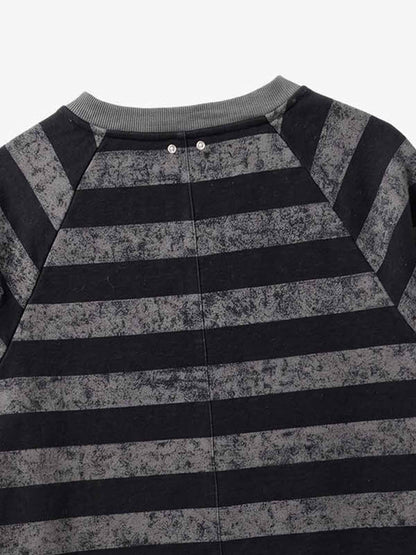 Striped Embroidered Oversized Long Sleeve Tee
