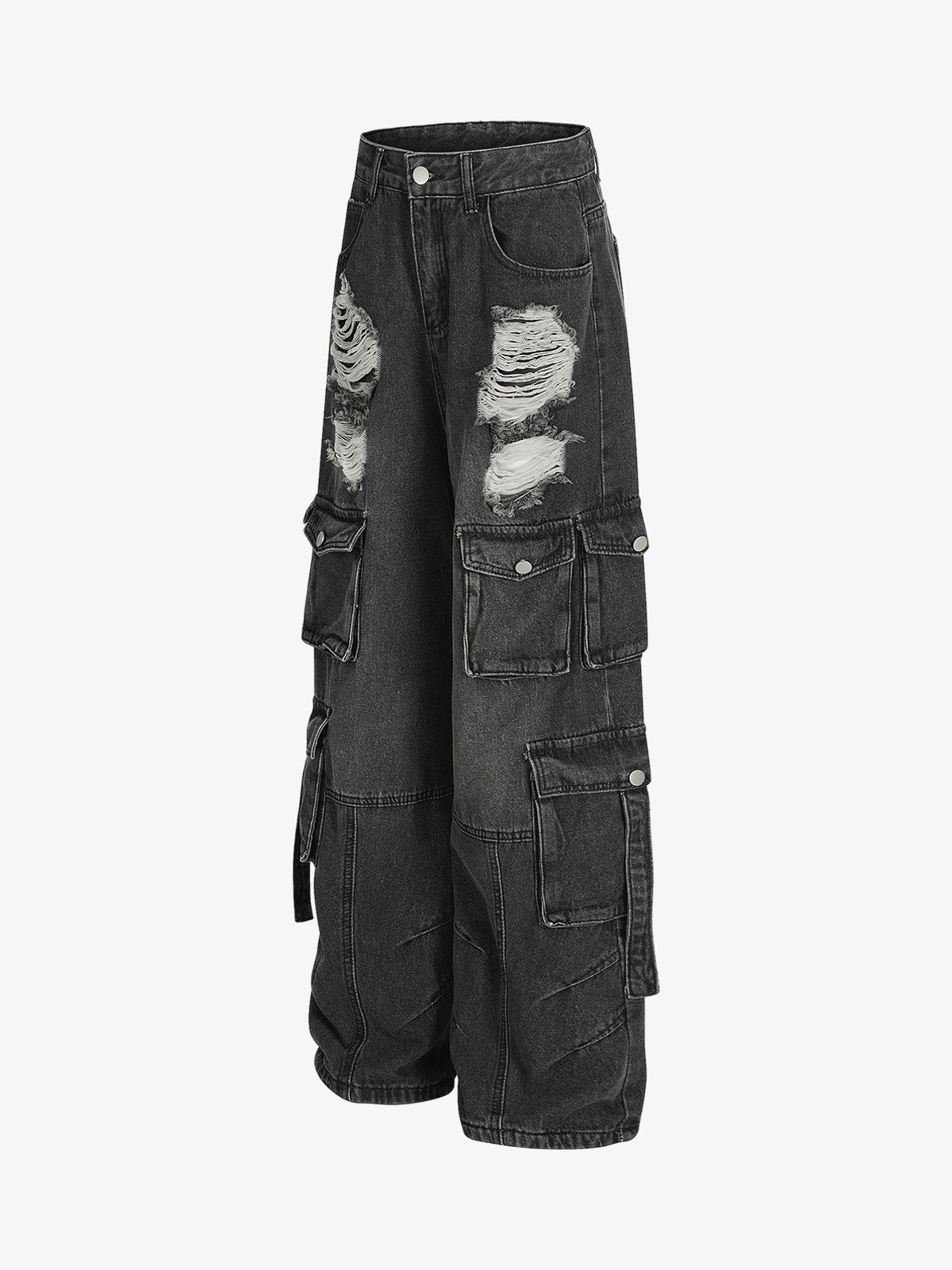 Retro Ripped Cargo Jeans 
