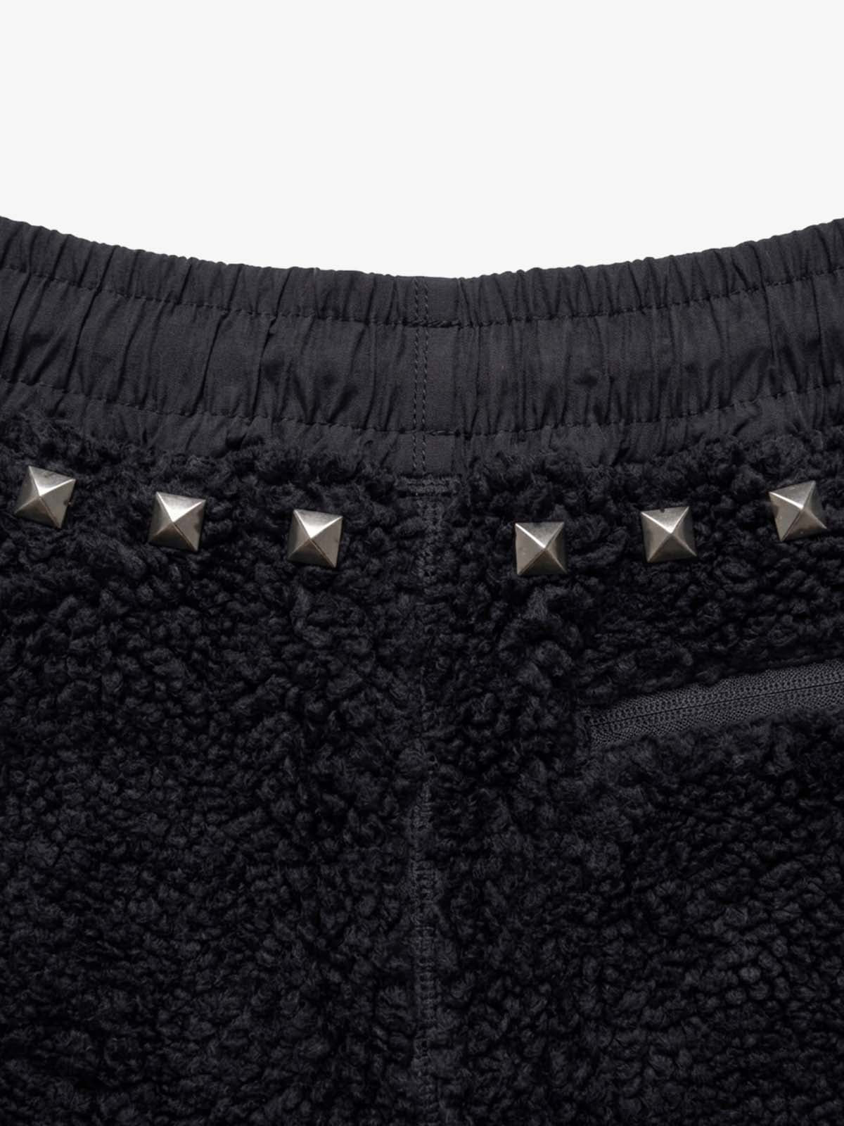 Plush Script Graphic Curved-Leg Pants