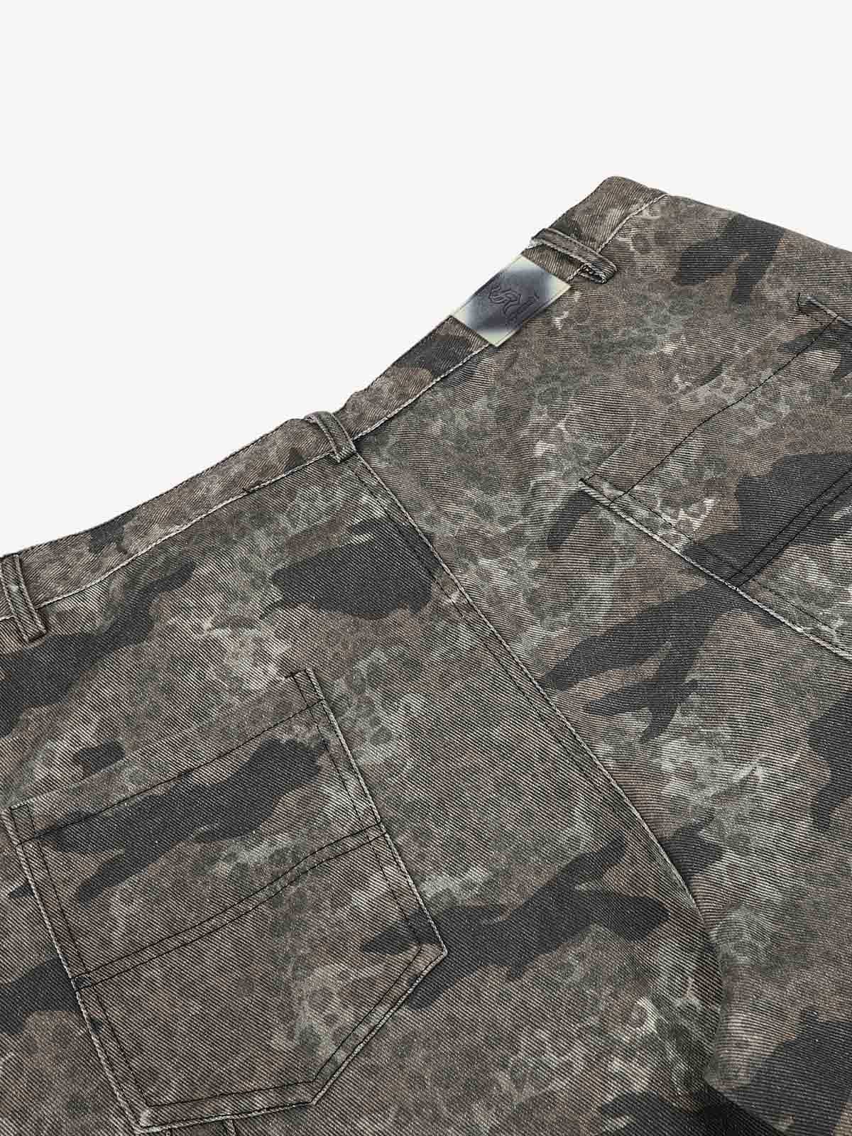 Leopard Camo Patchwork Cargo Pants
