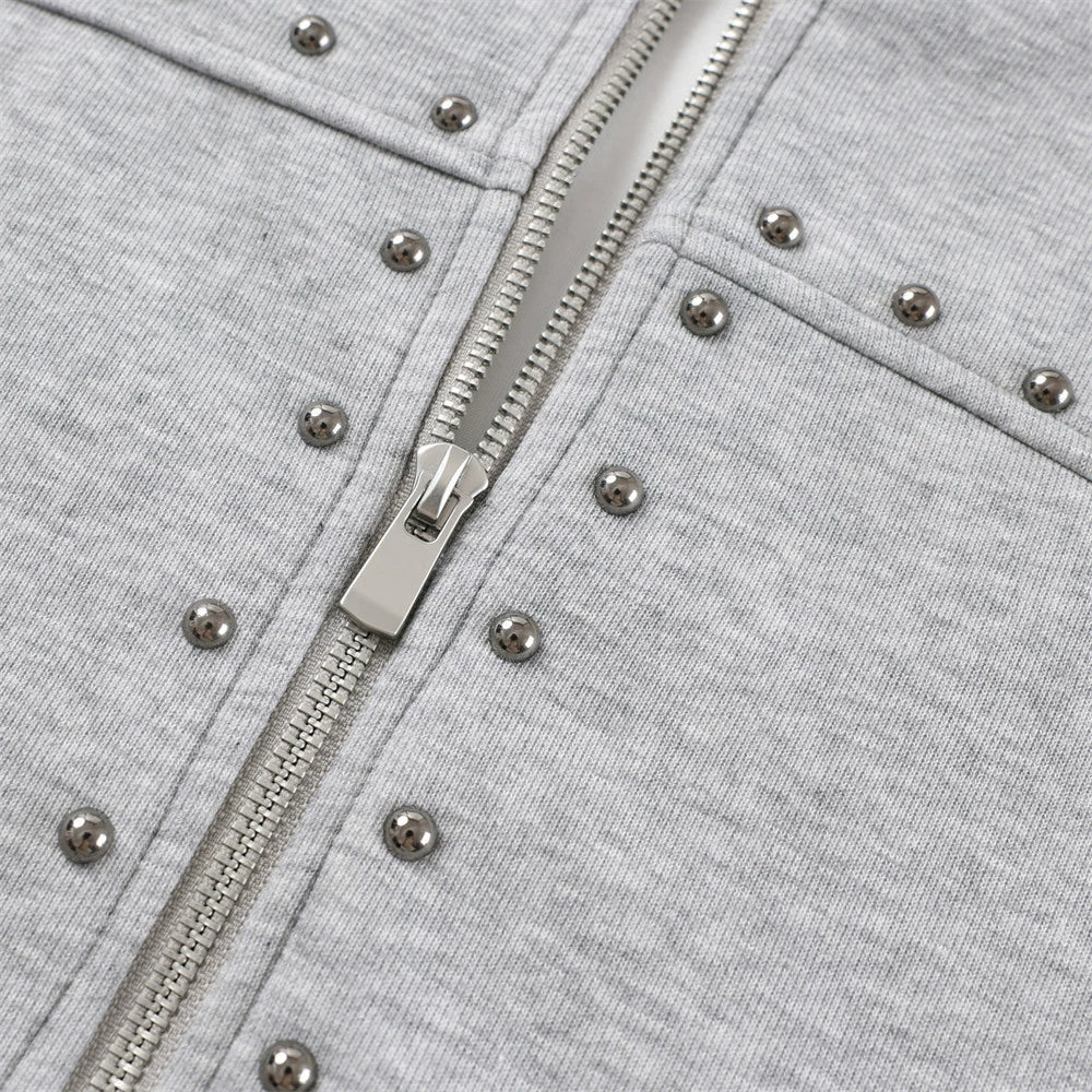 Studded Zip Hoodie