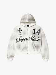 3D Digital Graphic Zip-Up Hoodie