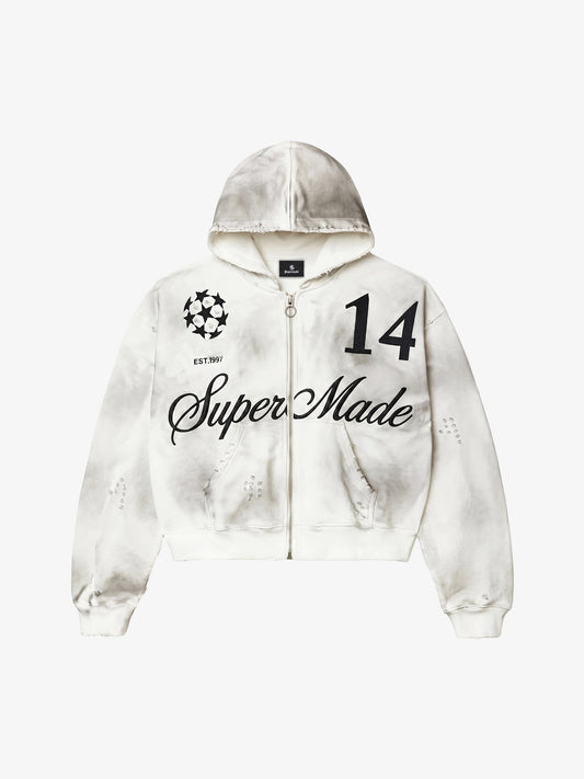3D Digital Graphic Zip-Up Hoodie