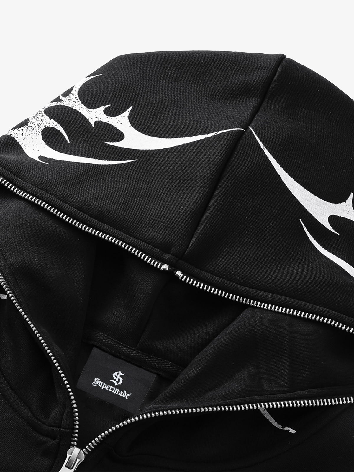High Street Script Letter Print Zip-up Hoodie Jacket 