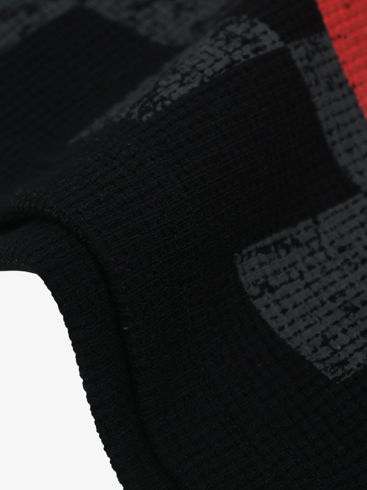 Cotton Oversized Graphic T-Shirt with Newspaper Print and Metal Eyelets 